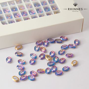 Kryształy Rhinnes oval cut heliotrope 10x7,4mm