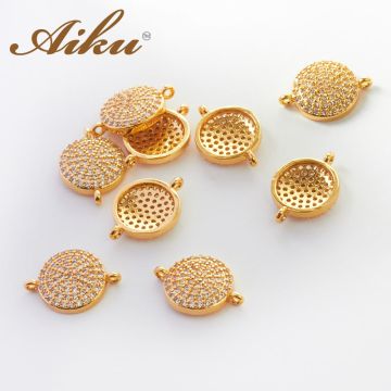 Łącznik koło z cyrkoniami złocone 11,3mm