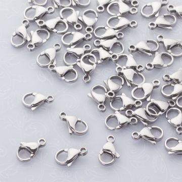 Karabińczyki ze stali chirurgicznej w kolorze srebrnym 13mm