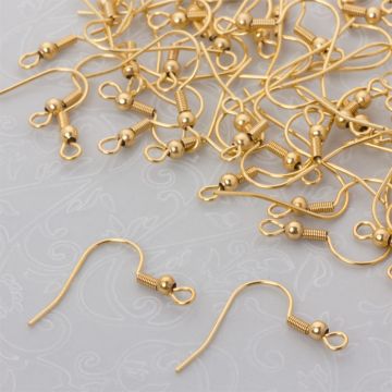 Bigle z kulką i sprężynką ze stali chirurgicznej w kolorze złotym 20mm