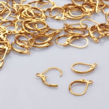 Bigle angielskie klasyczne ze stali chirurgicznej w kolorze złotym 16mm