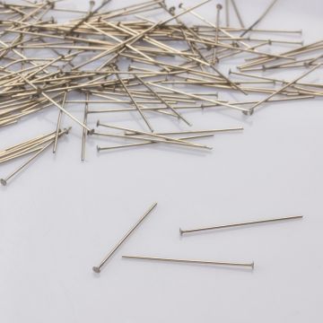 Szpilki z płaską główką ze stali chirurgicznej w kolorze srebrnym 30x0,7mm