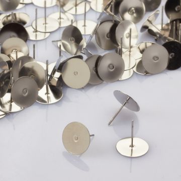 Sztyfty z talerzykiem do naklejania ze stali chirurgicznej w kolorze srebrnym 12mm