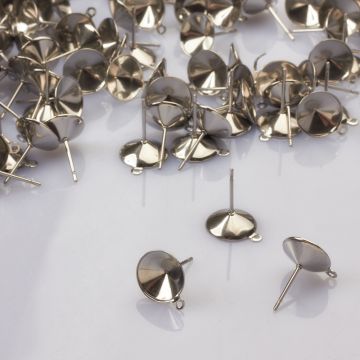 Sztyfty do rivoli z podwieszeniem w kolorze srebrnym 10mm