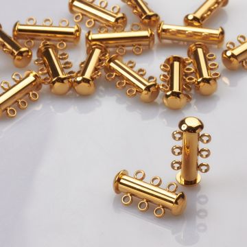 Zapięcie rozsuwane 3 sznurki ze stali chirurgicznej w kolorze złotym 20mm