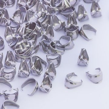 Krawatka wypukła ze stali chirurgicznej w kolorze srebrnym 6,5x9,5mm