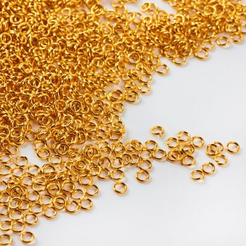 Kółeczka ze stali chirurgicznej zaciskowe pozłacane 3x0,6mm