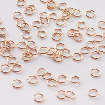 Kółeczka zaciskowe ze stali chirurgicznej w kolorze złotym 6x0,8mm PVD