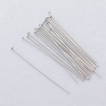 Szpilki z płaską główką ze stali chirurgicznej w kolorze srebrnym 50x0,7mm