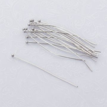 Szpilki z lutowaną główką ze stali chirurgicznej w kolorze srebrnym 50x0,7mm