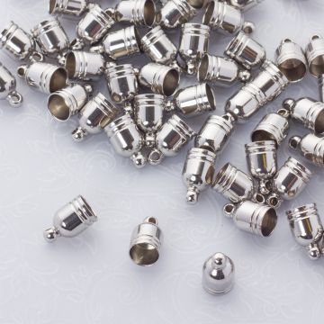 Końcówki ozdobne ze stali chirurgicznej w kolorze srebrnym 6mm