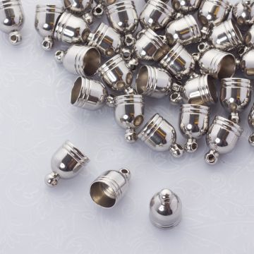 Końcówki ozdobne ze stali chirurgicznej w kolorze srebrnym 8mm