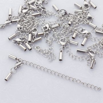 Zapięcia w zestawie ze stali chirurgicznej w kolorze srebrnym 2mm