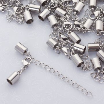 Zapięcia w zestawie ze stali chirurgicznej w kolorze srebrnym 5mm