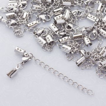 Zapięcia w zestawie ze stali chirurgicznej w kolorze srebrnym 5,5mm