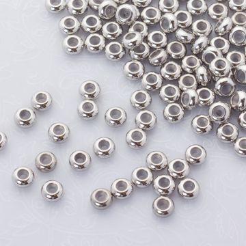 Zapięcie stoper z silikonem ze stali chirurgicznej w kolorze srebrnym 6mm