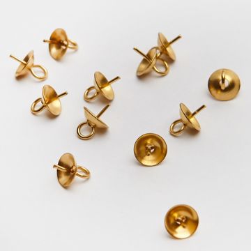 Krawatka czapeczka do kulkek ze stali chirurgicznej w kolorze złotym 6mm