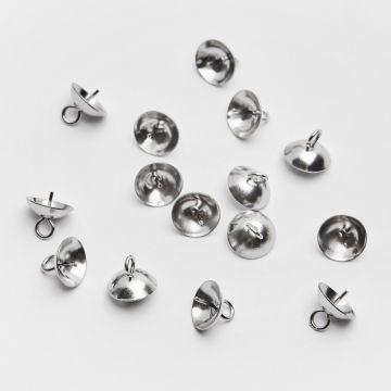 Krawatka czapeczka do kulkek ze stali chirurgicznej w kolorze srebrnym 9mm