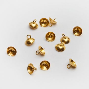 Krawatka czapeczka do kulkek ze stali chirurgicznej w kolorze złotym 9mm