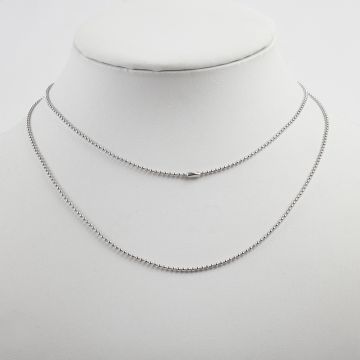 Łańcuszek ze stali chirurgicznej kuleczki z zapięciem w kolorze srebrnym 75cm
