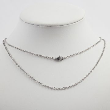 Łańcuszek ze stali chirurgicznej płaski owal z zapięciem w kolorze srebrnym 45cm