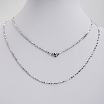 Łańcuszek ze stali chirurgicznej jajeczka w kolorze srebrnym 50cm