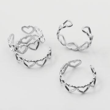 Pierścionek ze stali chirurgicznej regulowany serca 20mm