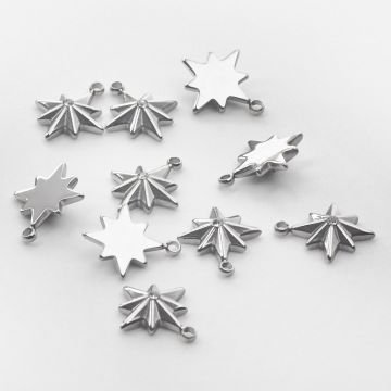 Zawieszka ze stali chirurgicznej róża wiatrów z mini cyrkonią 12mm