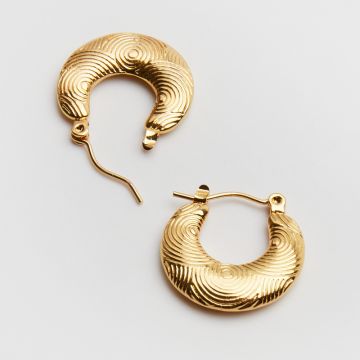 Kolczyki ze stali chirurgicznej ozdobne kółka w kolorze złotym 20,5mm PVD