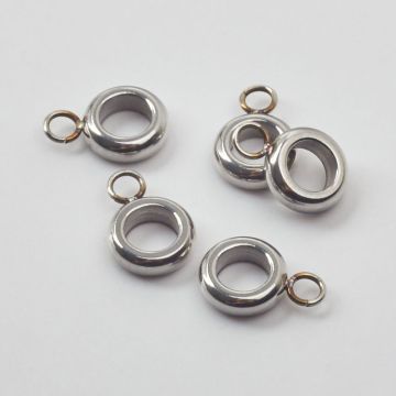 Krawatka do męskich bransoletek oponka ze stali chirurgicznej w kolorze srebrnym 13mm