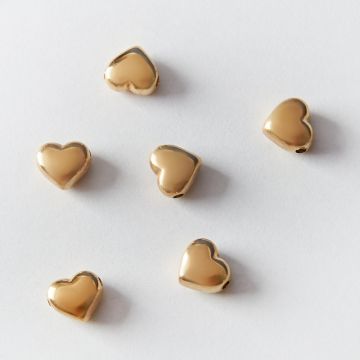Koralik ze stali chirurgicznej serce w kolorze złotym 9x10mm
