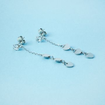 Kolczyki ze stali chirurgicznej mini serca w kolorze srebrnym 4,5cm