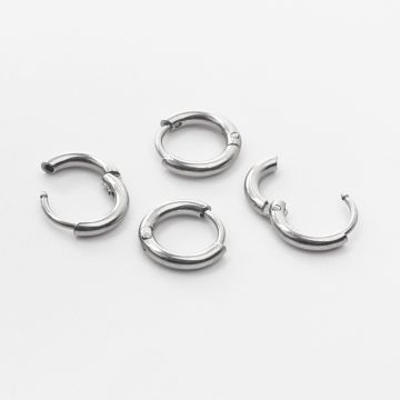 Kolczyki koła ze stali chirurgicznej w kolorze srebrnym 12mm