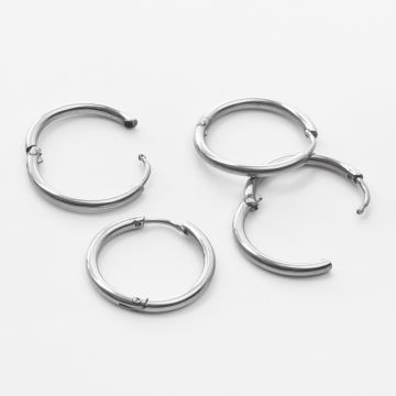 Kolczyki koła ze stali chirurgicznej w kolorze srebrnym 20mm