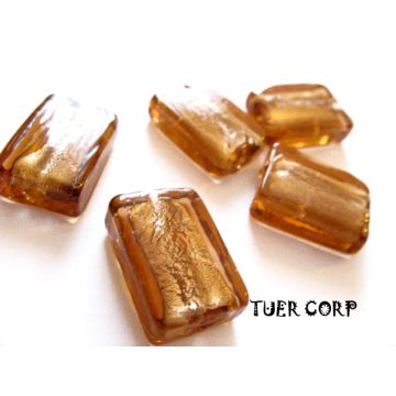 Szkło weneckie prostokąt brązowy 12x18mm