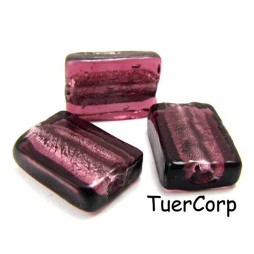 Szkło weneckie prostokąt wrzos 12x18mm