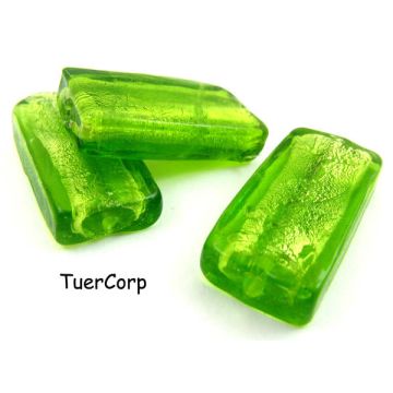 Szkło weneckie prostokąt soczysta zieleń 28x14mm