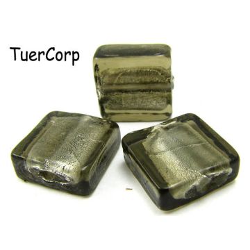 Szkło weneckie kwadrat czarny diament 15mm