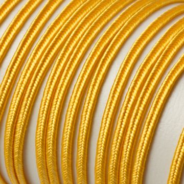 Sznurek pleciony do sutaszu 3 mm żółty