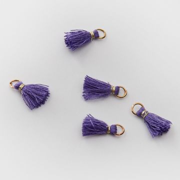Mini chwosty w złotym okuciu fioletowy 10mm