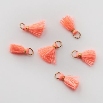 Mini chwosty w złotym okuciu pomarańczowy neonowy 10mm