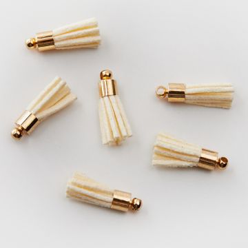 Chwost z rzemienia zamszowego kremowy 15mm