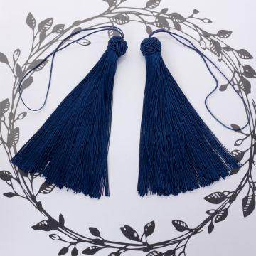 Chwosty z czapeczką ozdobną granatowy 15cm