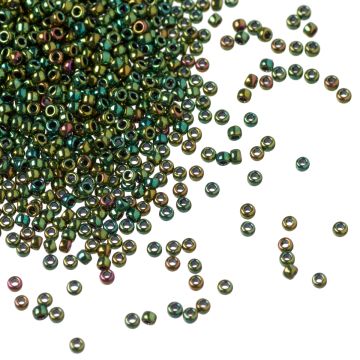 Koraliki TOHO Round 15/0 Higher-Metallic Iris Olivine