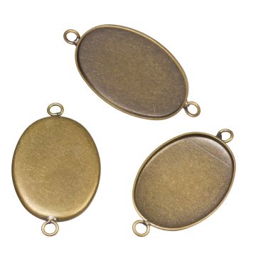 Baza zawieszki do wklejania kaboszonów antyczna 26x19mm