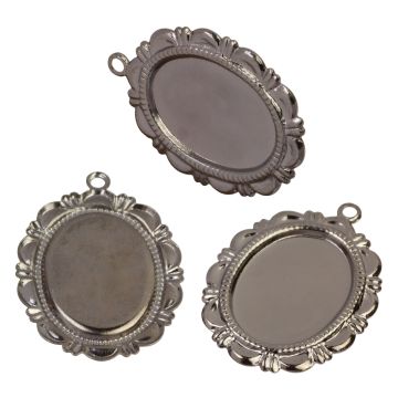 Baza zawieszki zdobiona do wklejania kaboszonów oksydowana 25x20mm