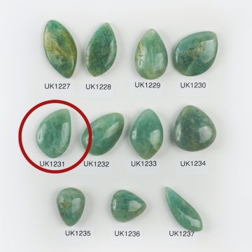 Amazonit kaboszon wypukły 30,5mm