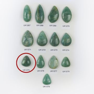 Amazonit kaboszon regularny łezka 34,5mm