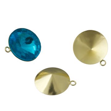 Baza do rivoli z jednym oczkiem kolor złoty 18mm