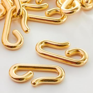 Zapięcie akrylowe złote do dużych łańcuchów 34x17mm